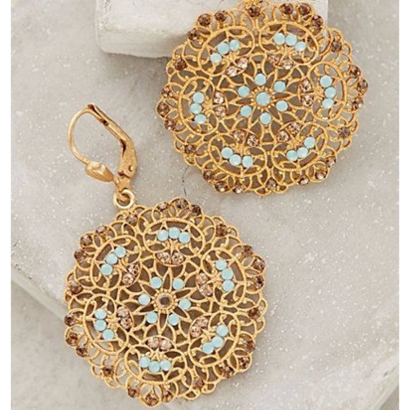 Anthropologie Jewelry - New Anthropologie Gold Filigree Circlet Earrings